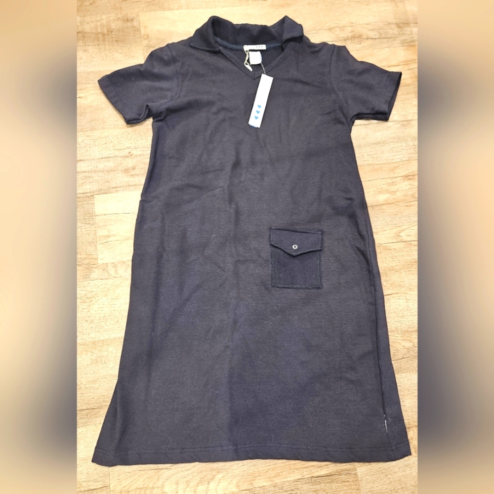 Three hearts thick cotton collared Navy dress size S